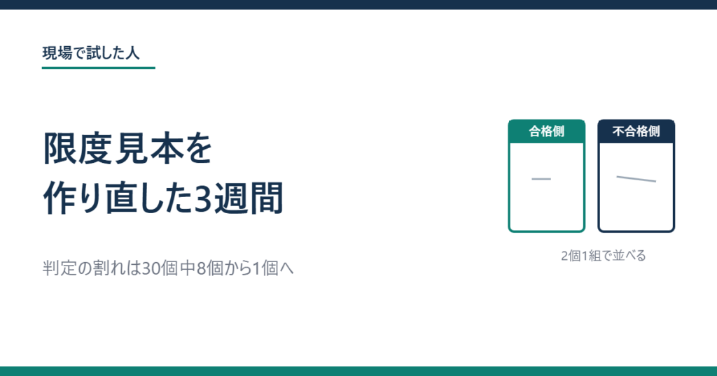 検査基準書の限度見本を作り直した3週間（アイキャッチ画像）